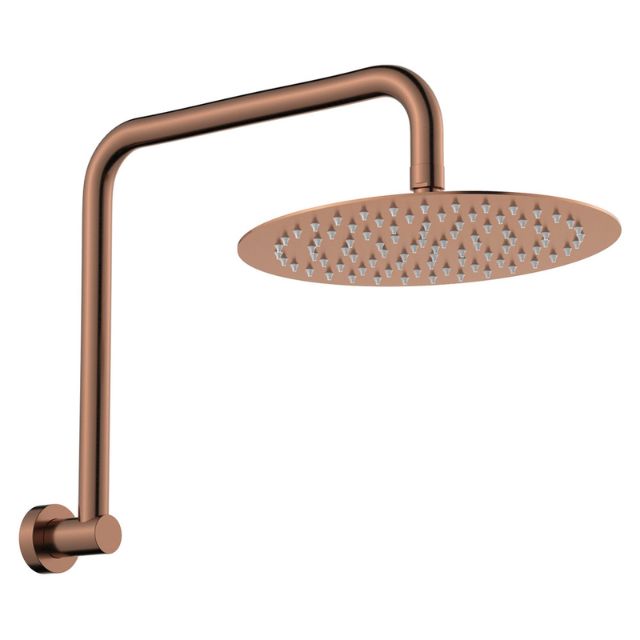 Fienza Kaya Gooseneck Shower Arm Set Brushed Copper