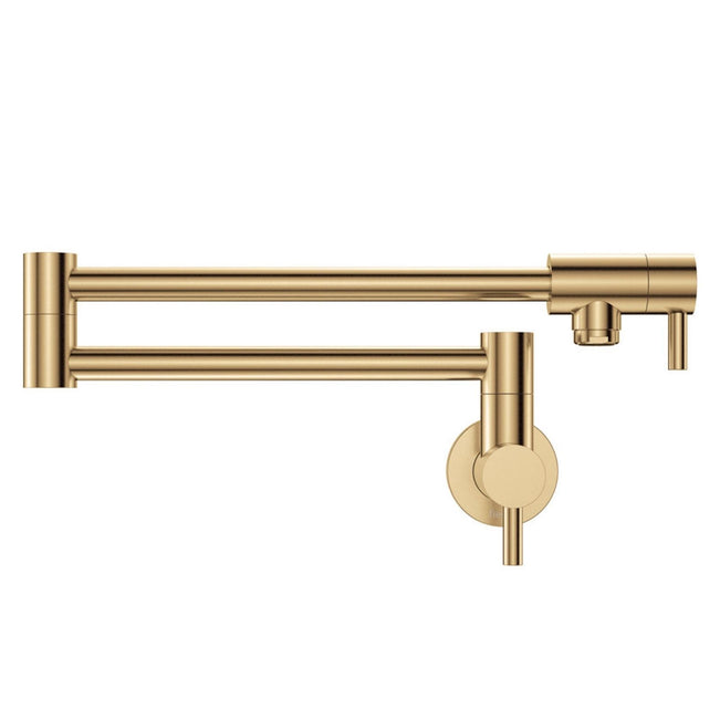 Fienza Kaya Pot Filler Wall Mixer Urban Brass 228120UB-LF - The Blue Space