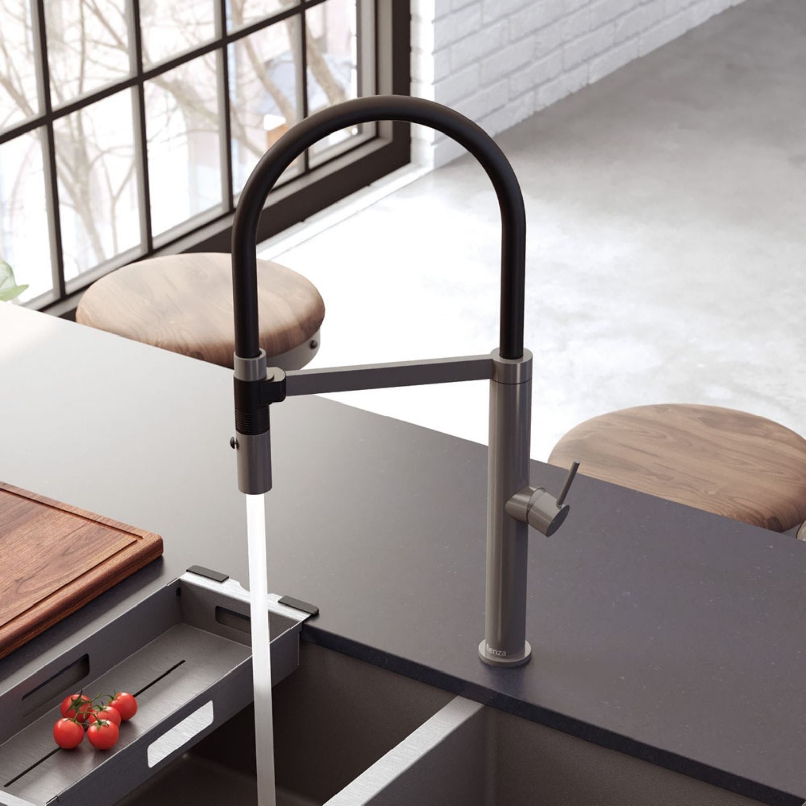 Lifestyle 2 Fienza Kaya Pull Down Sink Mixer Gun Metal 228109GM-LF - The Blue Space