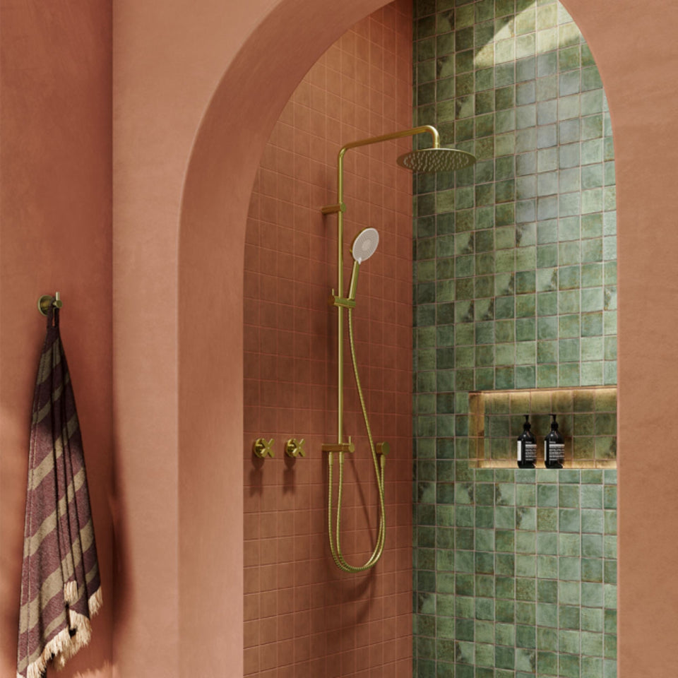 Fienza Kaya Retrofit Twin Shower - Urban Brass