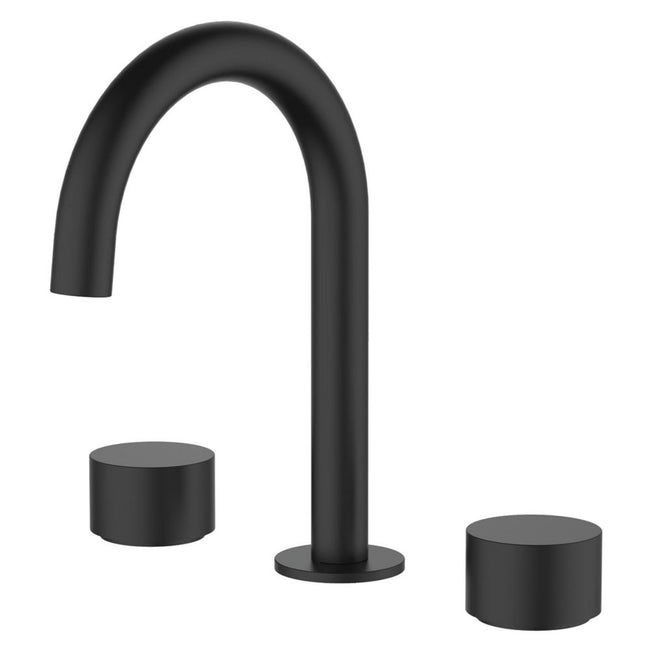 Fienza Kaya Round Hob Set Round Taps Matte Black 338101B-LF - The Blue Space
