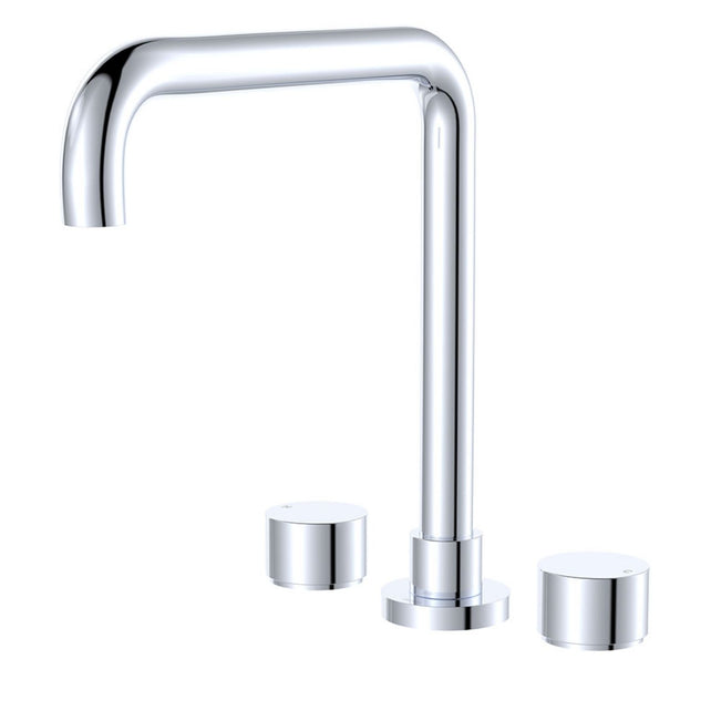 Fienza Kaya Round Taps Squareline Hob Outlet Set Chrome 338106-LF - The Blue Space