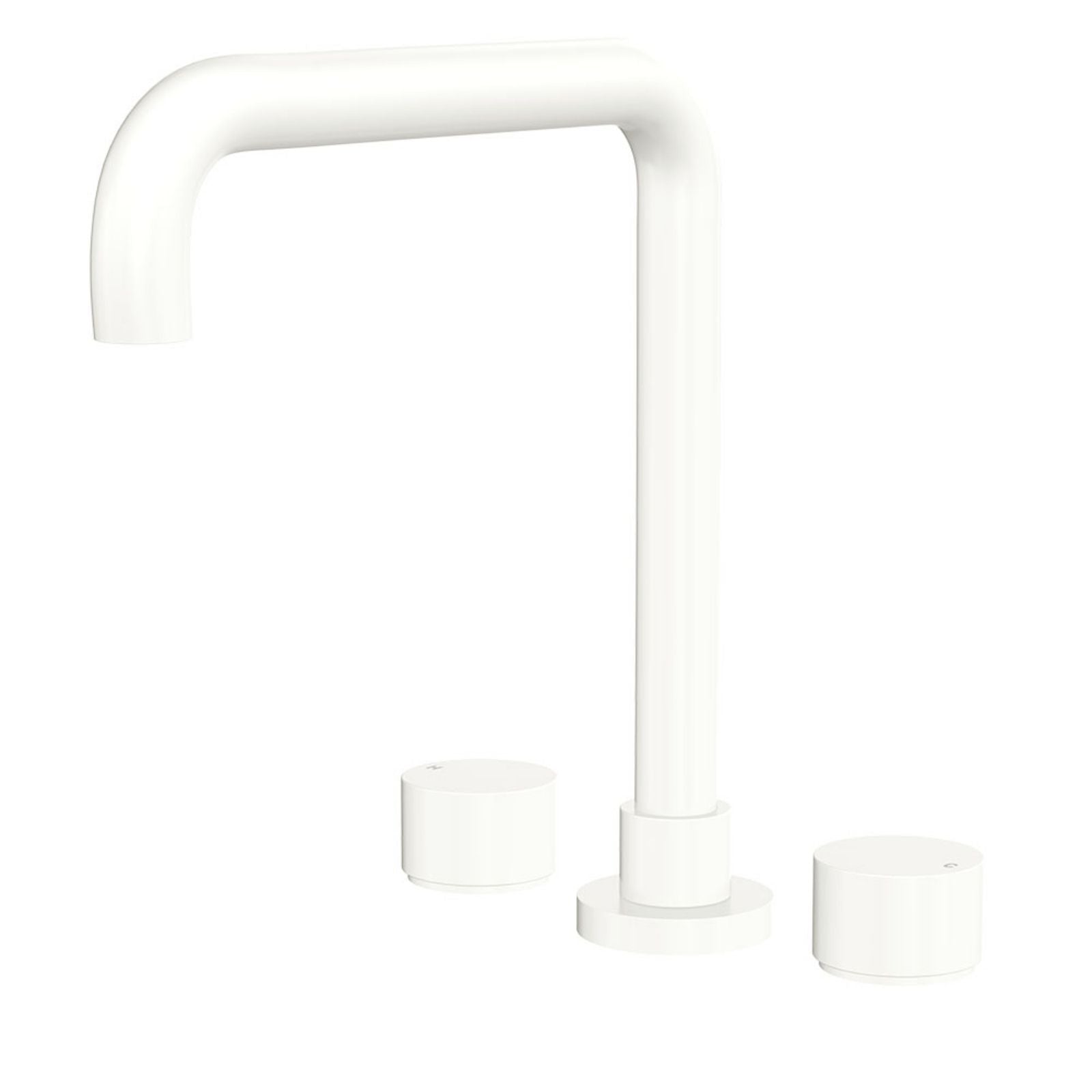 Fienza Kaya Round Taps Squareline Hob Outlet Set Matte White 338106MW-LF - The Blue Space