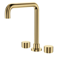 Fienza Kaya Round Taps Squareline Hob Outlet Set Urban Brass 338106UB-LF - The Blue Space