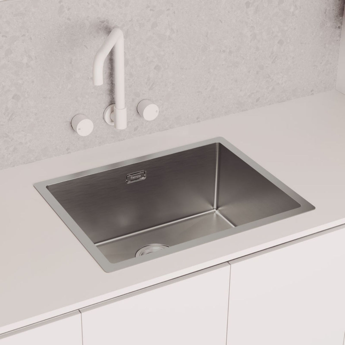Lifestyle 3 Fienza Kaya Round Taps Squareline Wall Outlet Set Matte White 338105MW-LF - The Blue Space