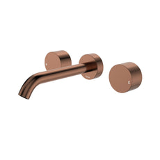Fienza Kaya Round Taps Wall Basin/Bath 180mm Outlet Set Brushed Copper 338102CO-LF - The Blue Space