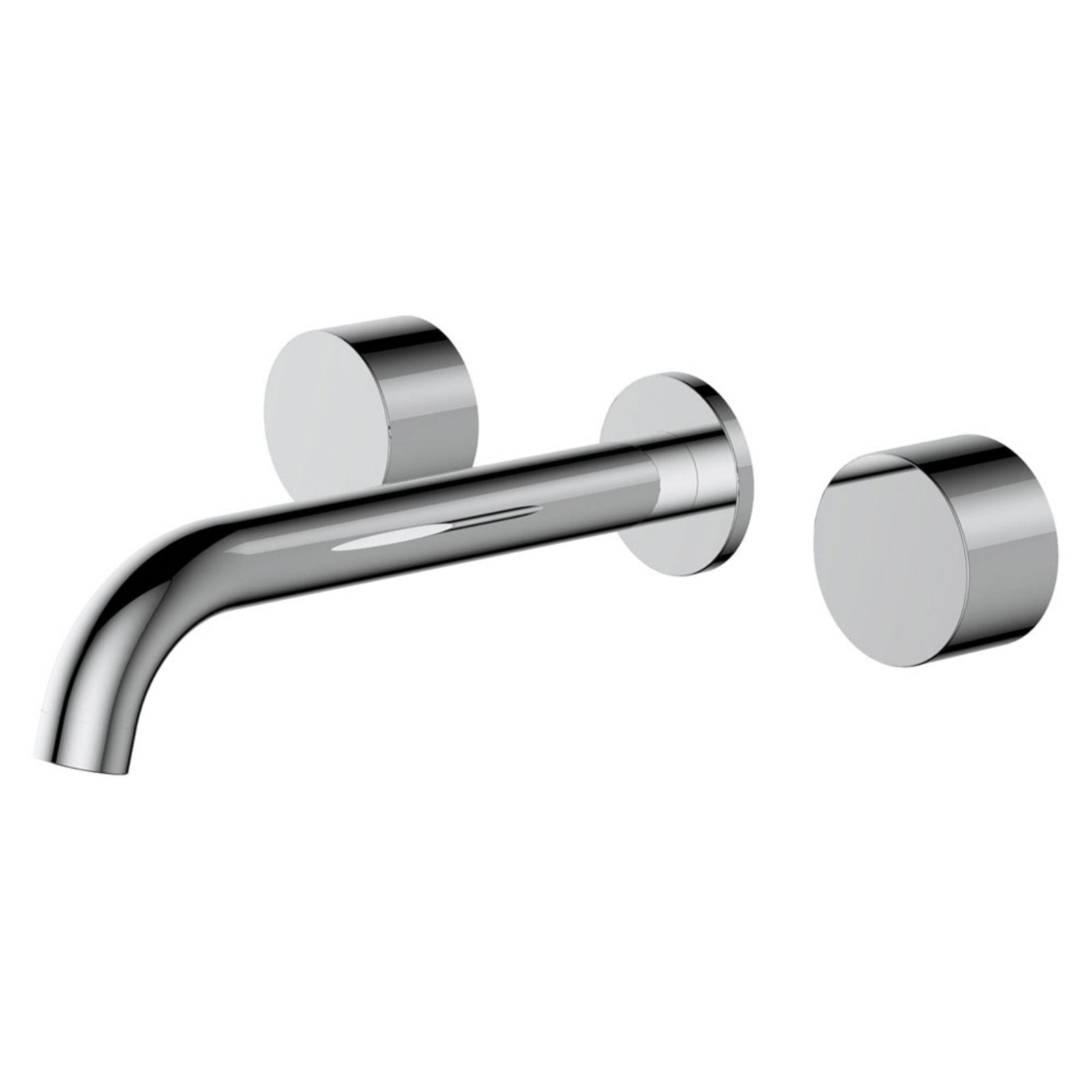 Fienza Kaya Round Taps Wall Basin/Bath 180mm Outlet Set Chrome 338102-LF - The Blue Space