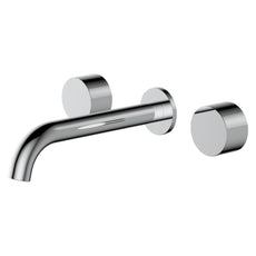 Fienza Kaya Round Taps Wall Basin/Bath 180mm Outlet Set Chrome 338102-LF - The Blue Space
