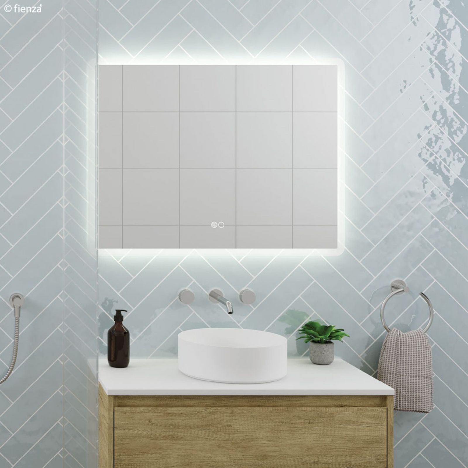 Lifestyle 2 Fienza Kaya Round Taps Wall Basin/Bath 180mm Outlet Set Chrome 338102-LF - The Blue Space