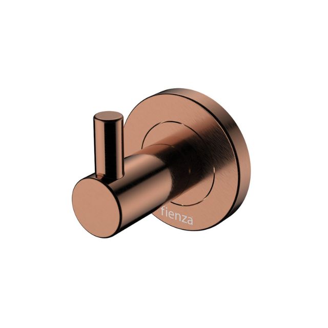 Fienza Kaya Single Robe Hook Brushed Copper