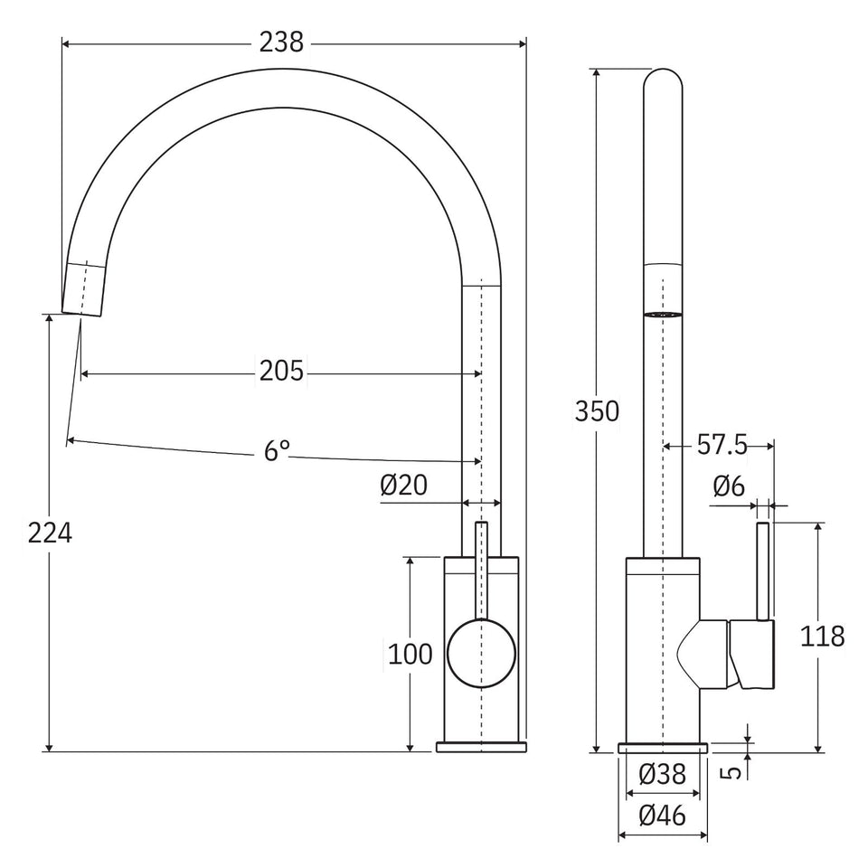 Fienza Kaya Sink Mixer Brushed Nickel