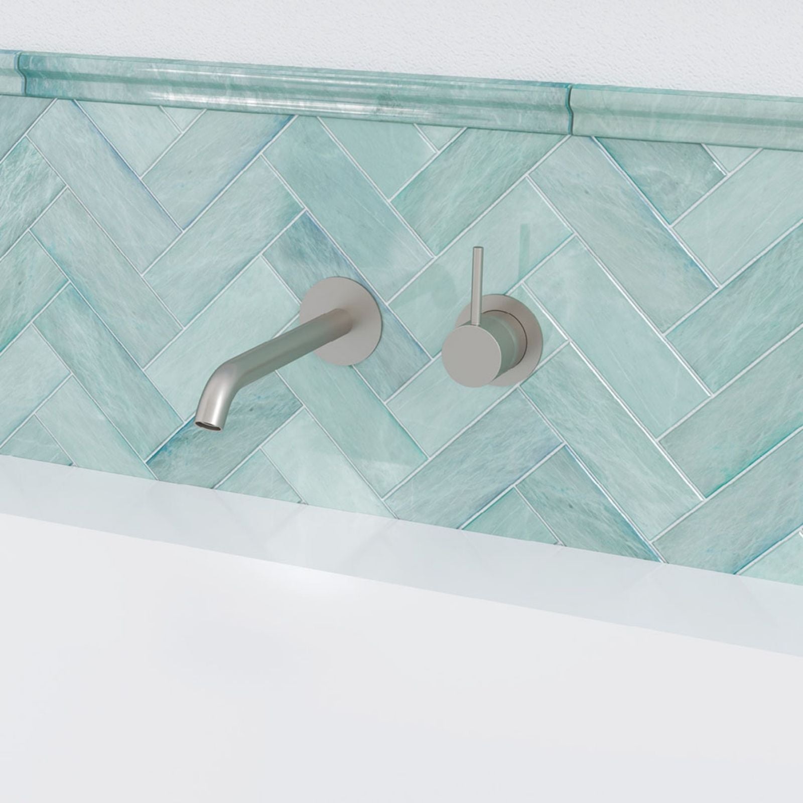 Lifestyle Fienza Kaya Up Basin/Bath Wall Mixer Set Round Plates 160mm Outlet Brushed Nickel 228118BN-LF - The Blue Space