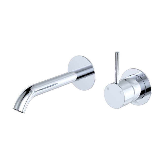 Fienza Kaya Up Basin/Bath Wall Mixer Set Round Plates 160mm Outlet Chrome 228118-LF - The Blue Space