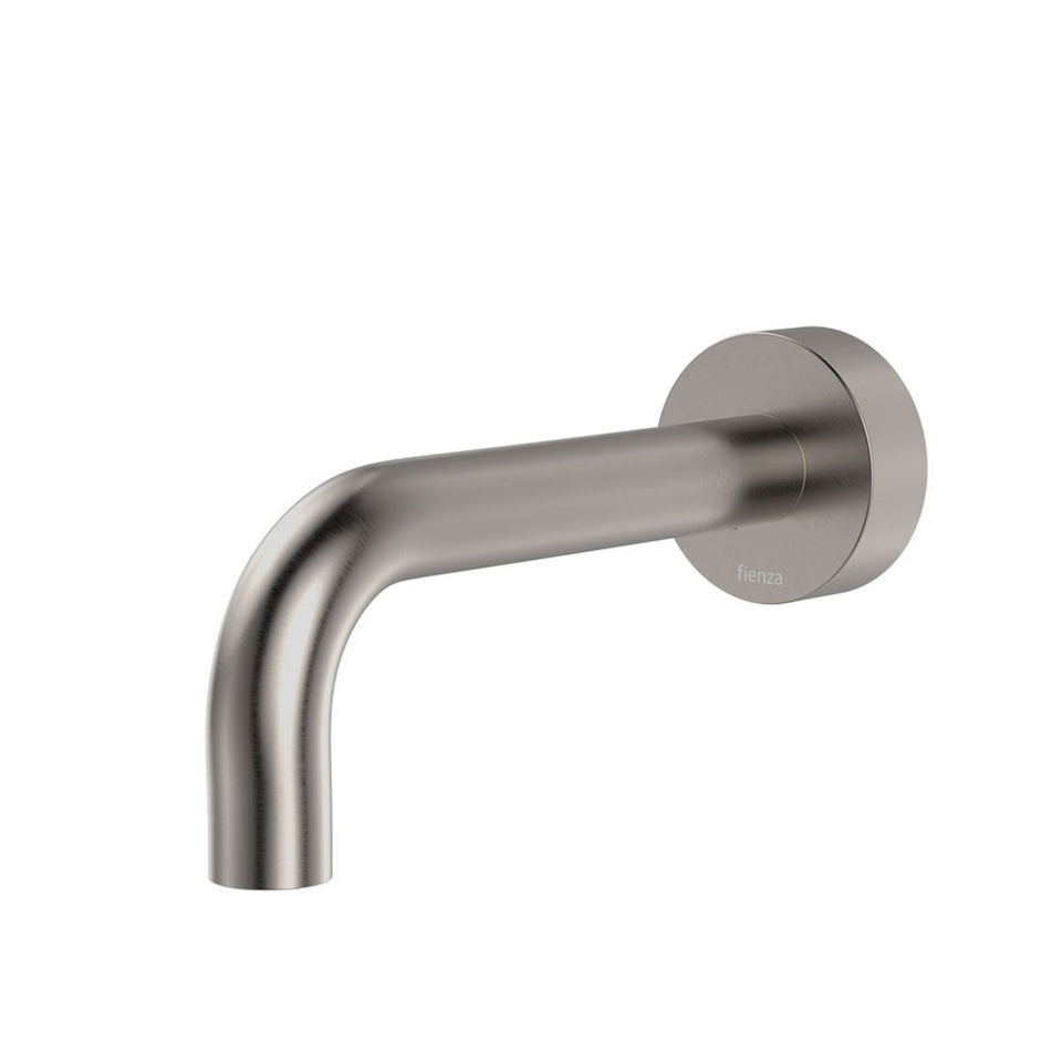 Fienza Kaya Wall Basin/Bath 130mm Outlet Round Plate Brushed Nickel