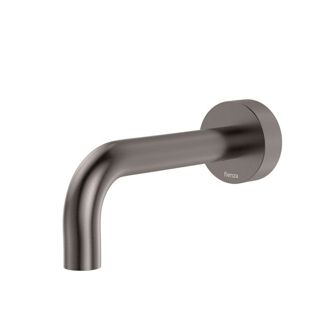 Fienza Kaya Wall Basin/Bath 130mm Outlet Round Plate Gun Metal 228121GM-LF - The Blue Space
