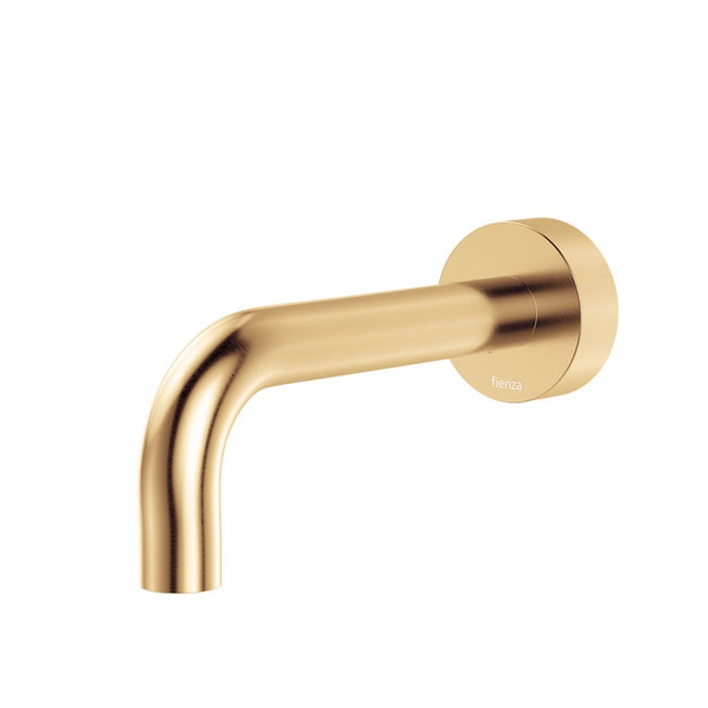 Fienza Kaya Wall Basin/Bath 130mm Outlet Round Plate Urban Brass