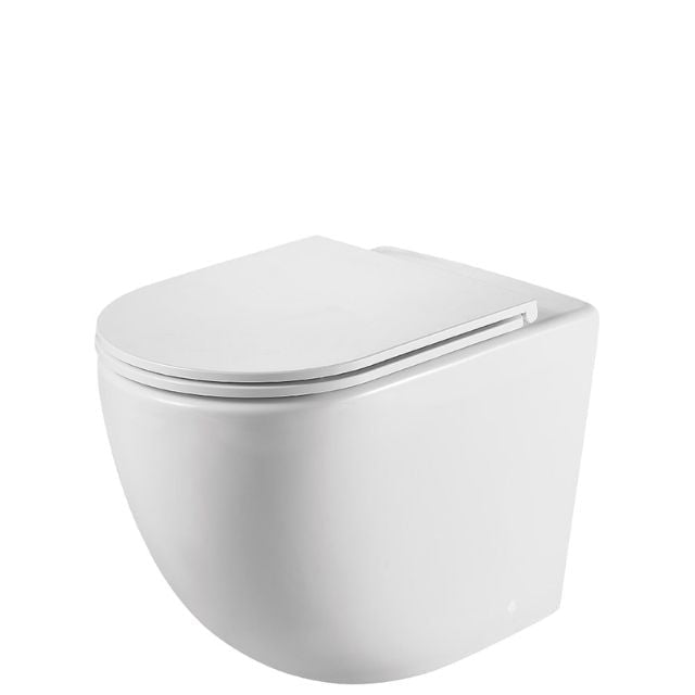 Fienza Koko Tornado Flush Wall-Faced Toilet Suite With Slim Seat Matte White GEBERIT Sigma In-Wall Internal - P-Trap K002376MW-GE - The Blue Space