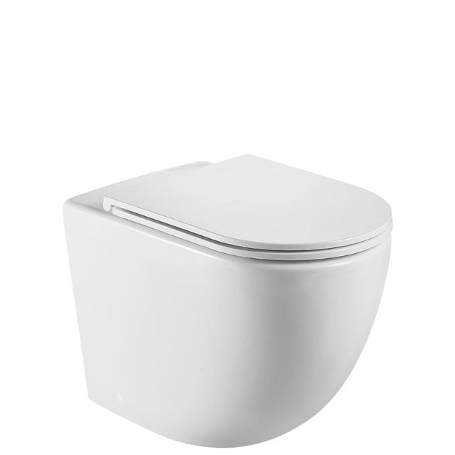 Fienza Koko Tornado Flush Wall-Faced Toilet Suite With Slim Seat Matte White GEBERIT Sigma In-Wall Internal - S-Trap K002376MWA-GE - The Blue Space