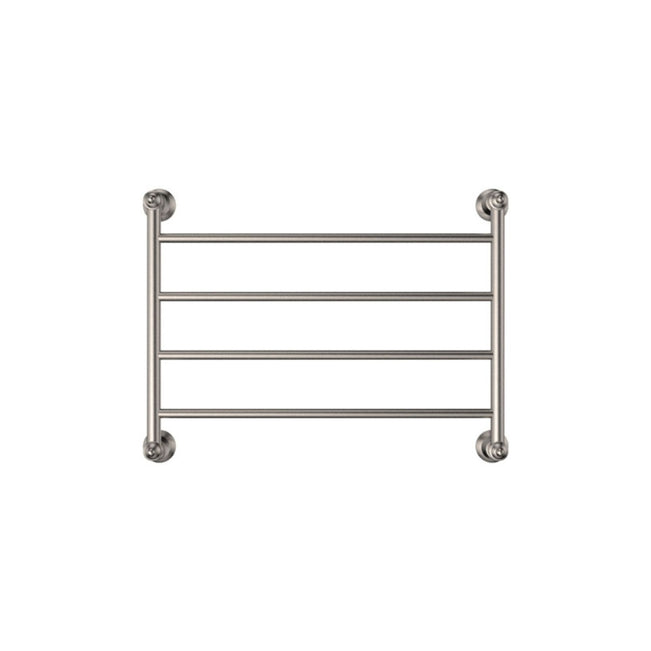 Fienza Lillian Heated Towel Rail 600 x 450mm Brushed Nickel 8106045BN - The Blue Space