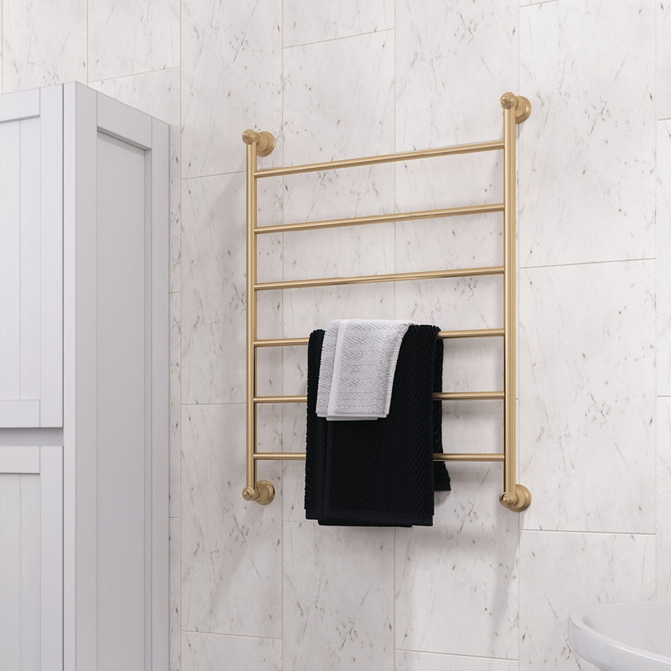 Fienza Lillian Heated Towel Rail 600 x 800mm Urban Brass