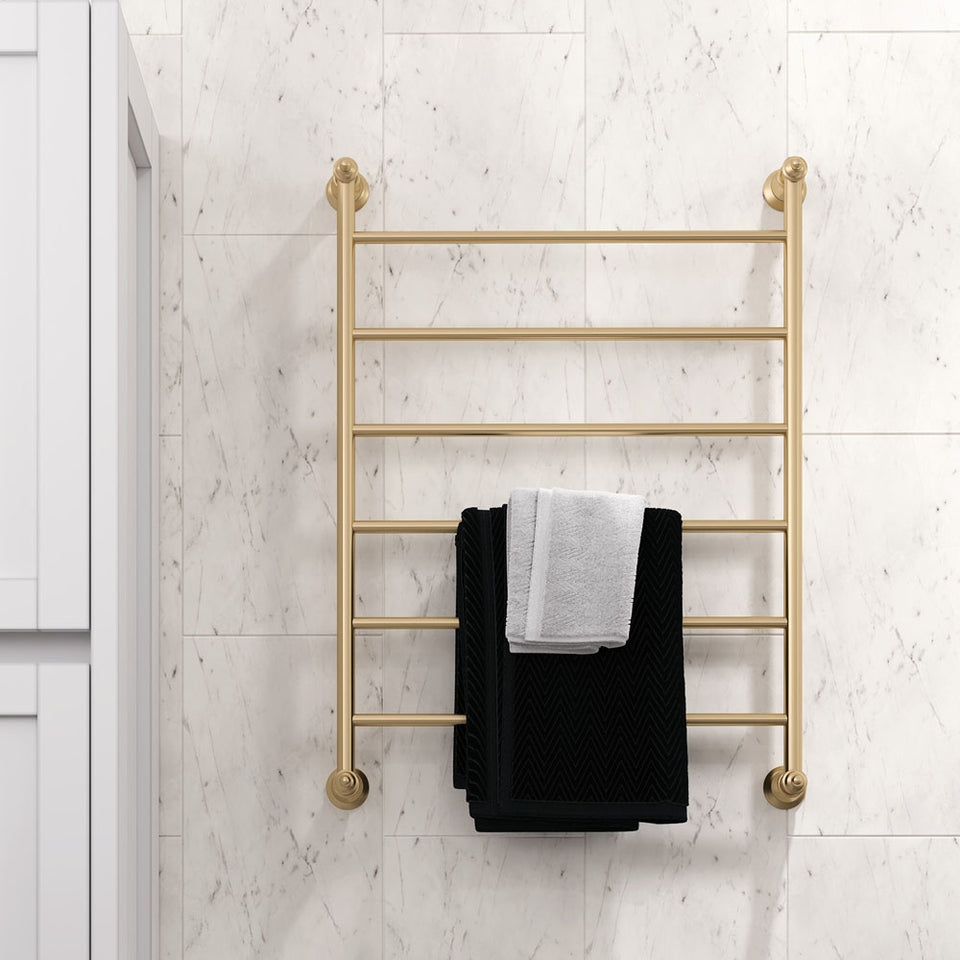 Fienza Lillian Heated Towel Rail 600 x 800mm Urban Brass