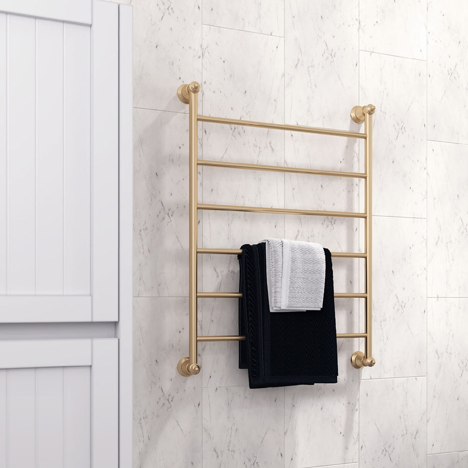 Fienza Lillian Heated Towel Rail 600 x 800mm Urban Brass