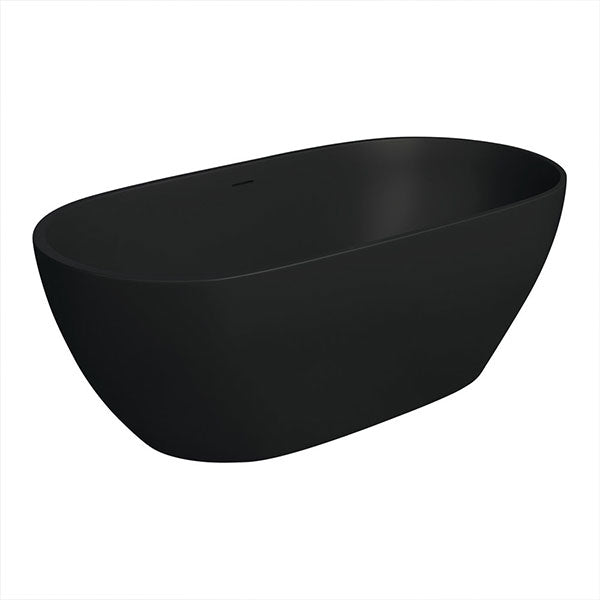 Fienza Luciana Matte Black Stone Freestanding Bath - Image 1