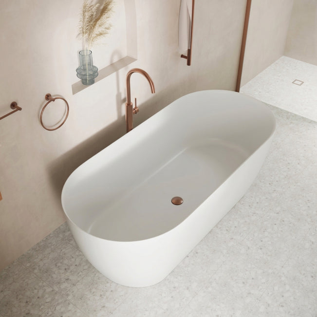 Lifestyle 2 Fienza Nero 1780mm Matte White Stone Bath ST12-FIENZA - The Blue Space