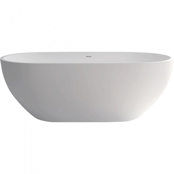 Fienza Nero 1780mm Matte White Stone Bath at The Blue Space
