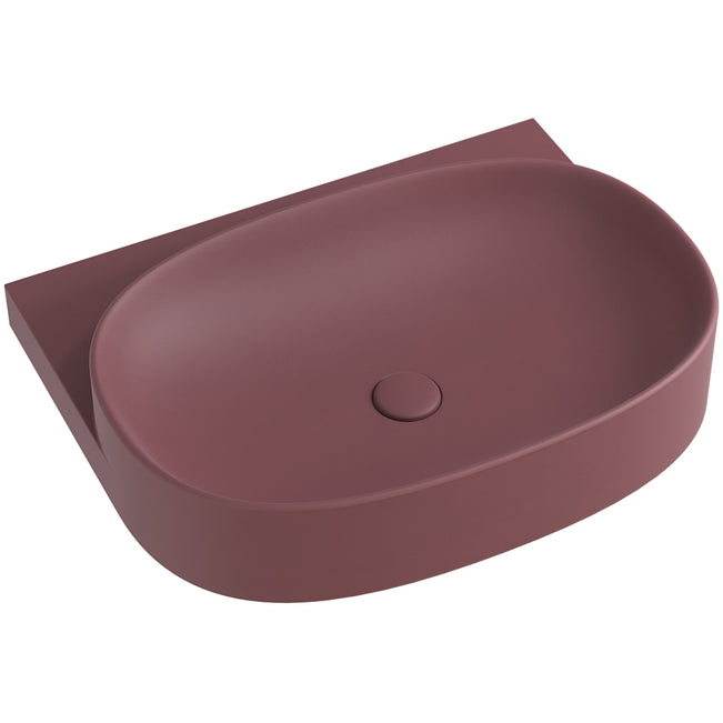 Fienza Paloma Pill Concrete Wall Hung Basin - Mulberry RB145MU