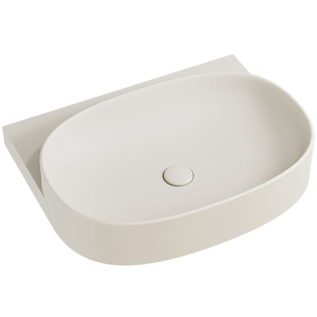 Fienza Paloma Pill Concrete Wall Hung Basin - Warm White RB145W