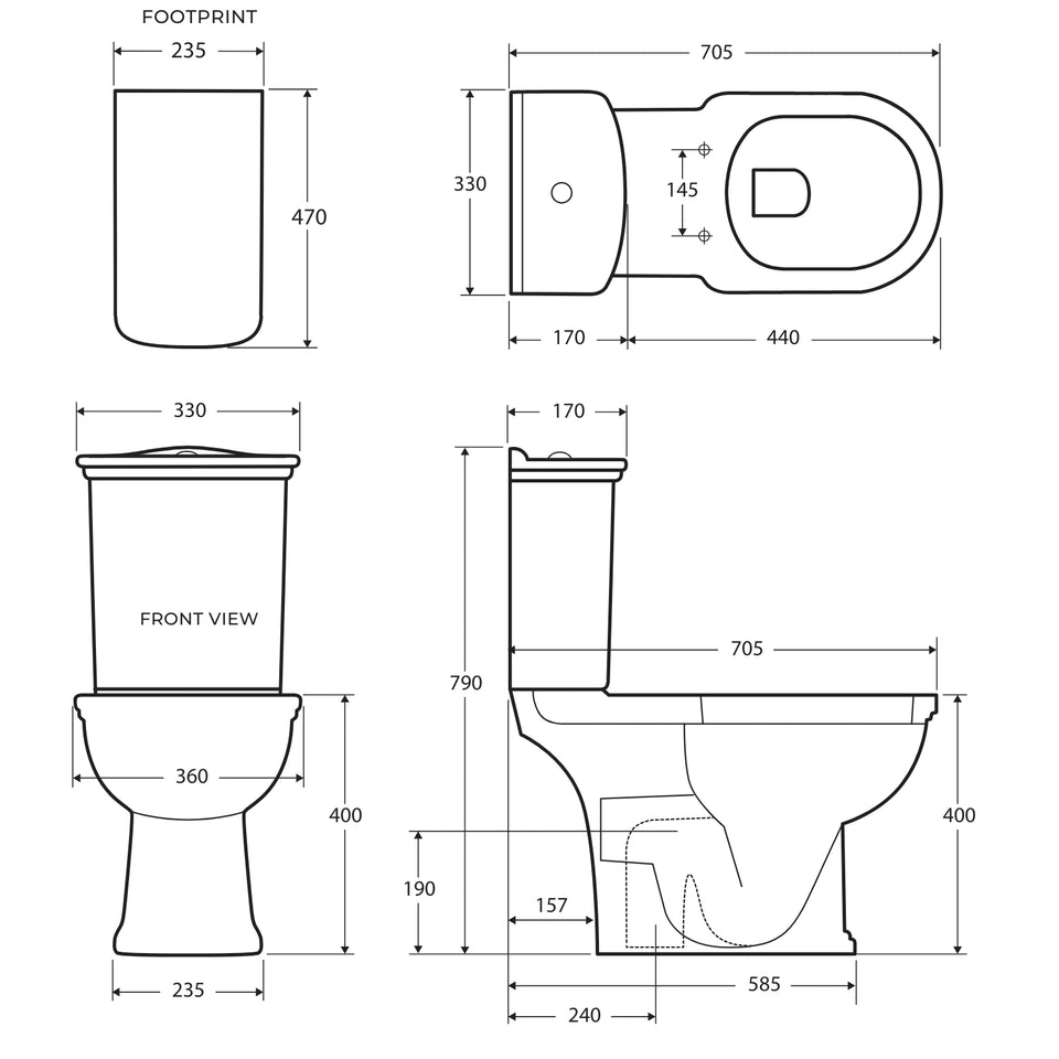 Fienza RAK Washington Close-Coupled Toilet Suite
