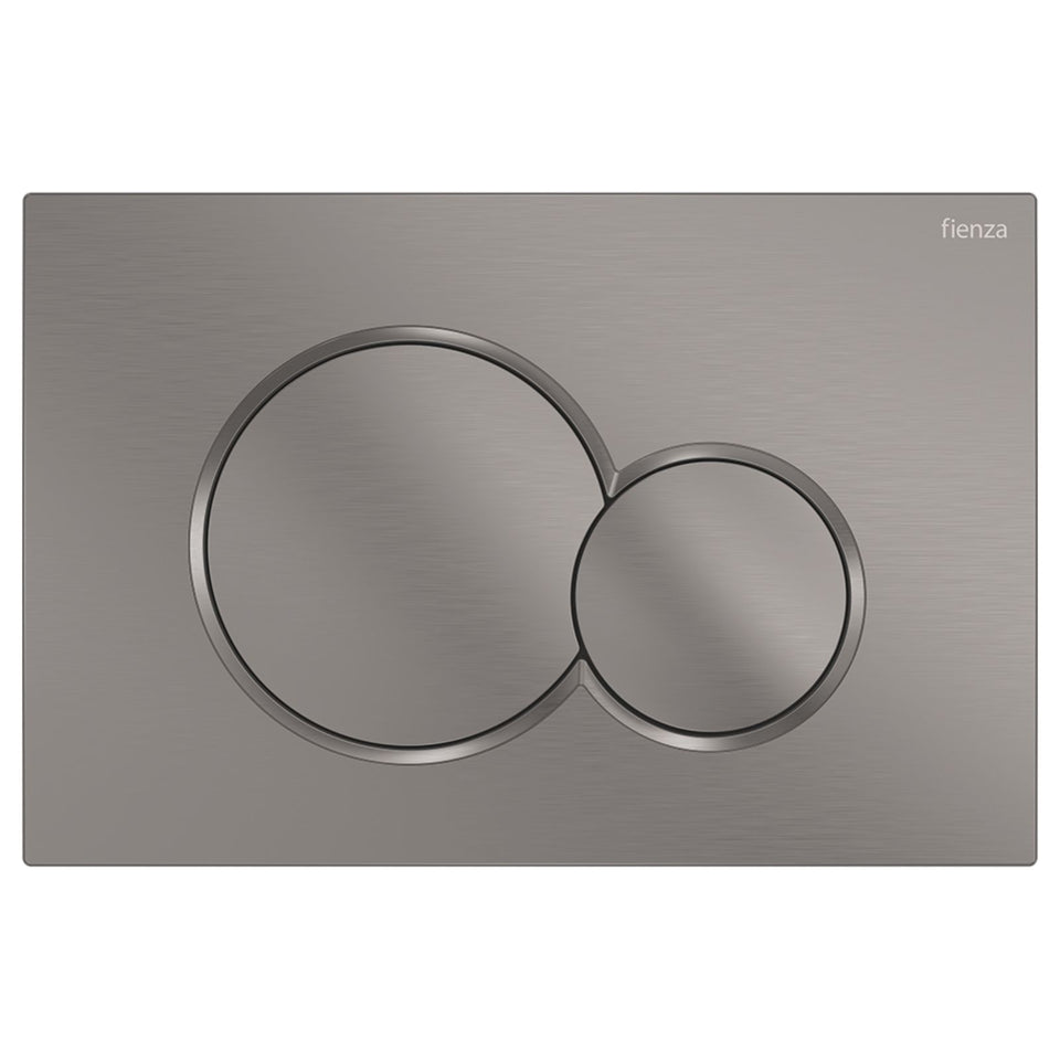 Fienza Sigma Round Button Flush Plate - Gun Metal