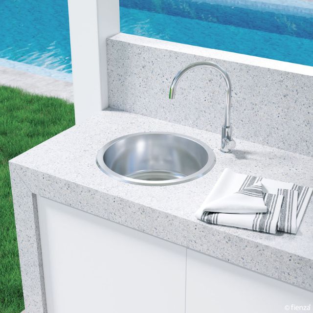 Lifestyle Fienza Tiva Kitchen Sink Round Bowl 19L NTH 430X180mm 68103 - The Blue Space