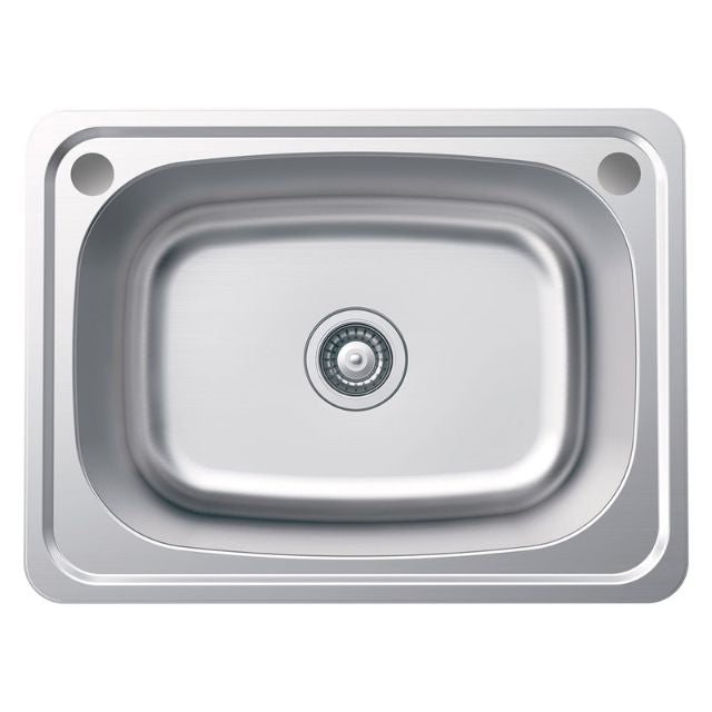 Fienza Tiva Laundry Sink Topmount 45L 2TH Includes Waste Bypass Kit & TH Cover 635X475X250mm 68203 - The Blue Space