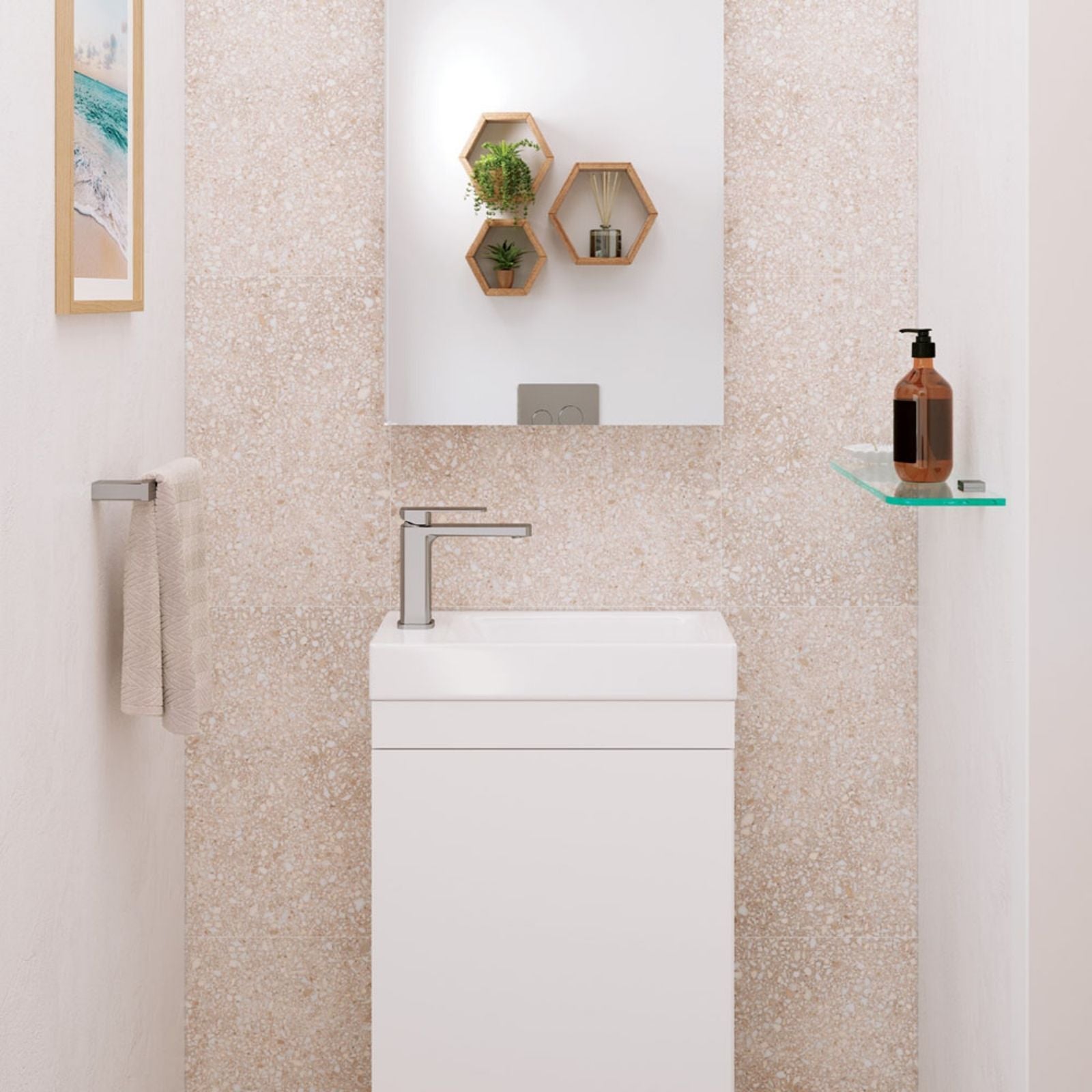 Lifestyle 2 Fienza Tono Basin Mixer Brushed Nickel 233103BN-LF - The Blue Space