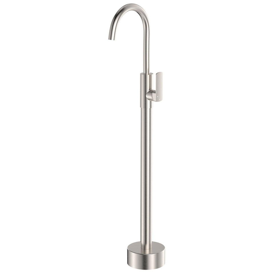 Fienza Tono Floor Mounted Basin/Bath Mixer Brushed Nickel