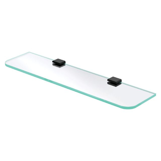 Fienza Tono Glass Shelf 500mm Matte Black 85107MB - The Blue Space