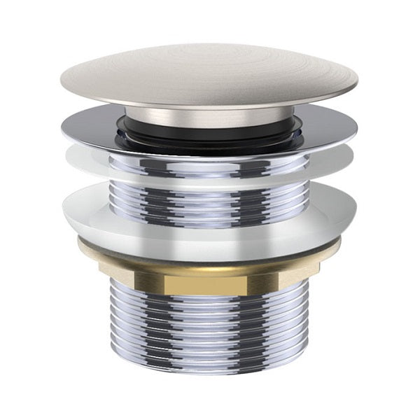 Fienza Universal Pull-Out/Pop-Up Brass Cap Bath Waste Non Overflow Brushed Nickel