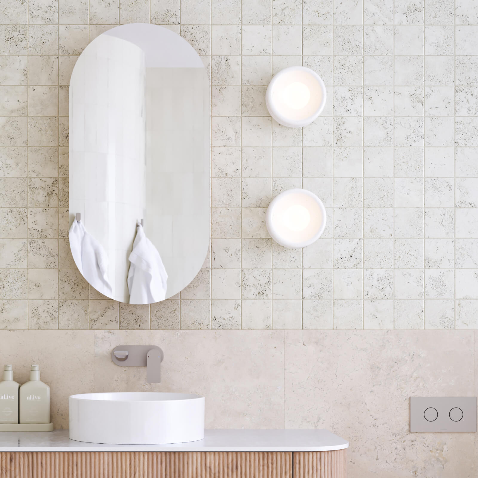 Fluxwood Silo Ceramic Wall Light - Gloss White SILO-SCONCE-GW-PH-3K  | The Blue Space