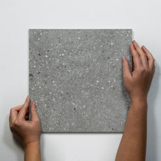 Single with Hand Frankie Light Grey Matte Porcelain Tile P3 300 x 300mm FRAPEM1 - The Blue Space