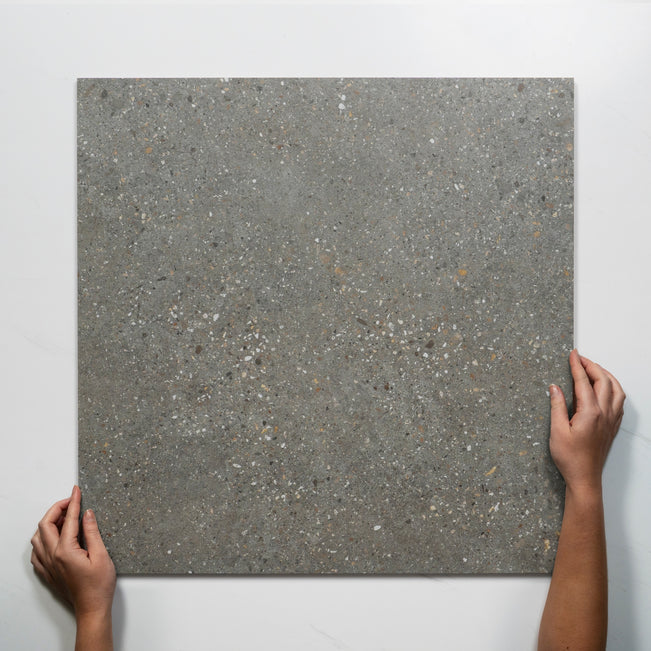 Single with Hand Frankie Light Grey Matte Porcelain Tile P3 600 x 600mm FRAPEM4 - The Blue Space