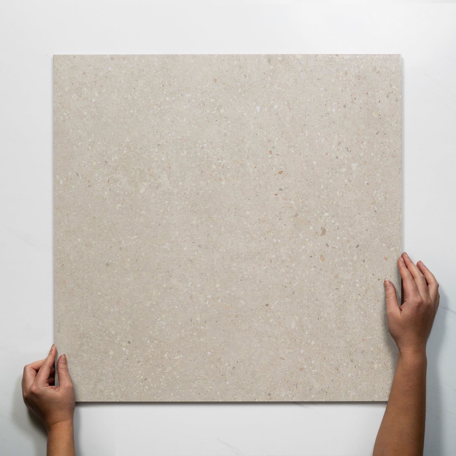 Single with Hand Frankie Vanilla Lappato Porcelain Tile 600 x 600mm FRAWHL4 - The Blue Space