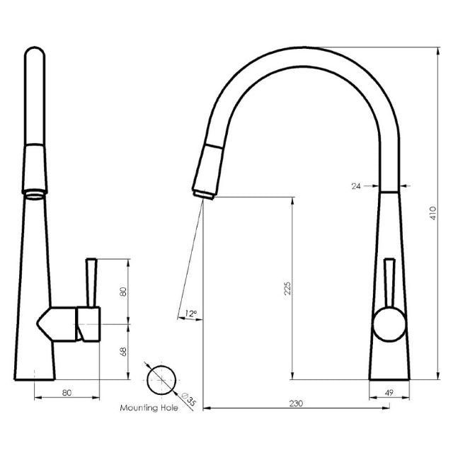 Greens Galiano Pull-Down Sink Mixer Chrome