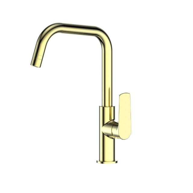 Greens Novi Gooseneck Sink Mixer with Smart Aerator Brushed Brass LF24203540BB - The Blue Space