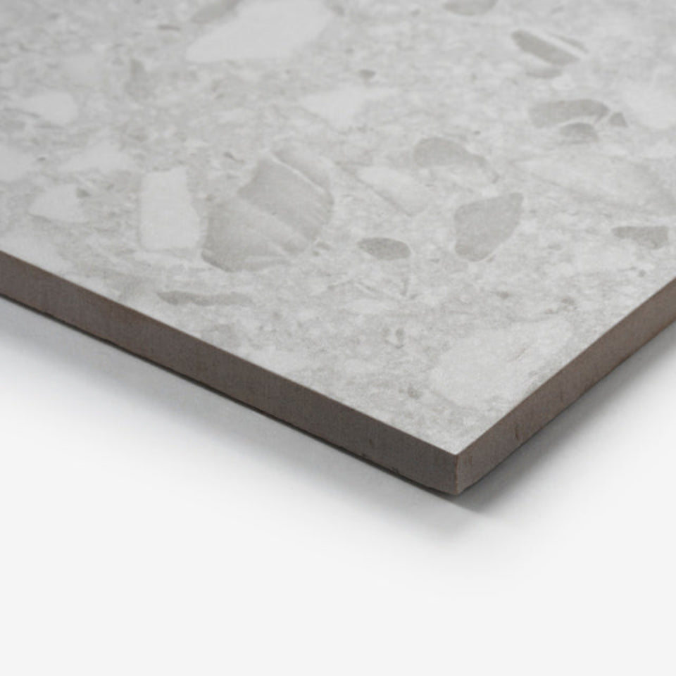 Grey Clio Terrazzo Tile Tech Grip 300 x 600mm Porcelain