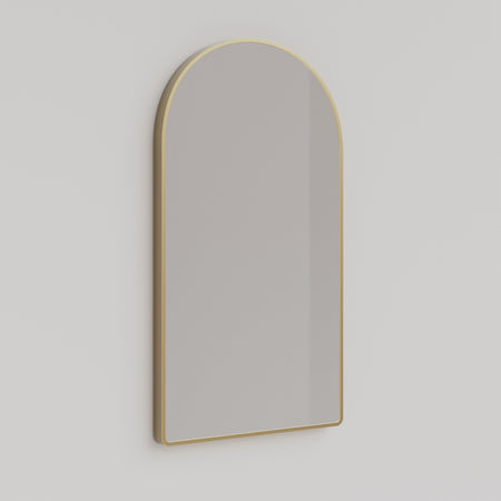 Ingrain Arch Shaped Brushed Gold Framed Mirror 500mm by 900mm