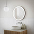 INLRM60-MB | Ingrain 600mm Round Frontlit Mirror with Touch Sensor and Demister Pad - Aluminium Matt Black frame
