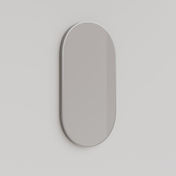 INGRPM90-BN | Ingrain Pill Shaped Brushed Nickel Framed Mirror 460mm by 910mm