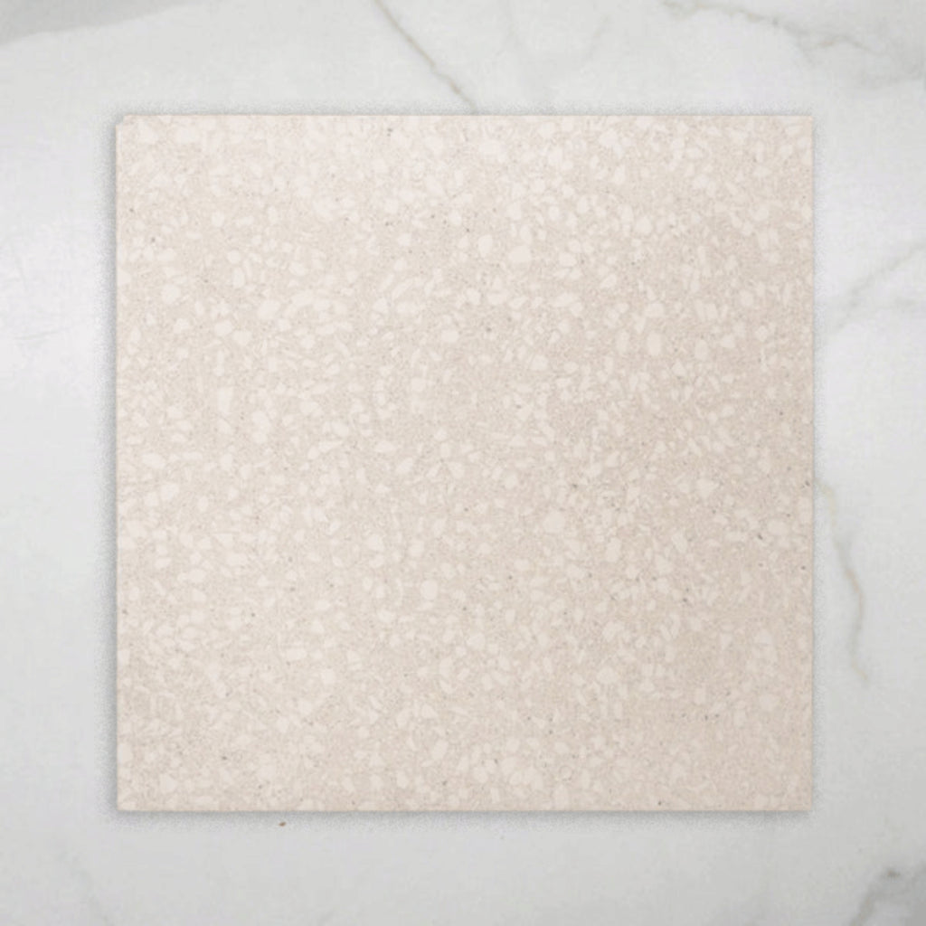 Island Terrazzo White Matt P4 Porcelain Tile 600x600mm